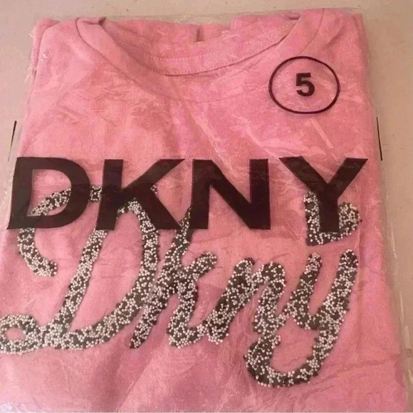 DKNY Girls' Fashion Long Sleeve T-Shirt Love Pink Heather Size 6x and 5T - Picture 9 of 9